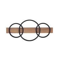 Just Light PlafondlampTrooper zwart met hout 68cm - 15616-78 - thumbnail