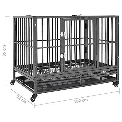 VidaXL Hondenbench met wielen 102x72x85 cm staal