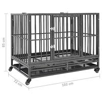 VidaXL Hondenbench met wielen 102x72x85 cm staal - thumbnail