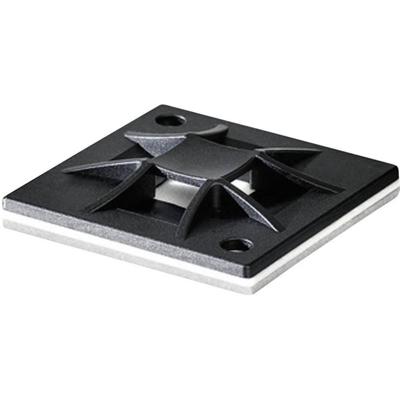 HellermannTyton QM20A-PA66-BK-C1 Bevestigingssokkel Zelfklevend, Schroefbaar 151-10914 4-voudige invoeging, Halogeenvrij Zwart 1 stuk(s)