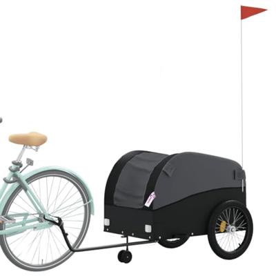 VidaXL Fietstrailer 45 kg ijzer zwart - thumbnail