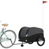 VidaXL Fietstrailer 45 kg ijzer zwart - thumbnail