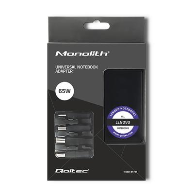 Qoltec 51761 Stroomadapter ontworpen voor Lenovo | 65W | 4 stekkers | + stroomkabel