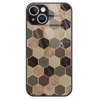 iPhone 13 hardcase - Kubus bruin groen - thumbnail