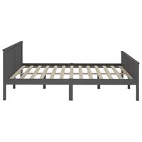Bedframe massief grenenhout grijs 200x200 cm - thumbnail