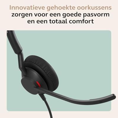 Jabra Engage 40 On Ear headset Kabel Mono Zwart Ruisonderdrukking (microfoon), Noise Cancelling Headset, Mono, Volumeregeling, Microfoon uitschakelbaar (mute)