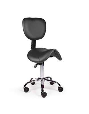 Zadelkruk Office rugleuning laag harde wielen zw Zadelkruk Office rugleuning laag harde wielen zw