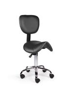 Zadelkruk Office rugleuning laag harde wielen zw - thumbnail