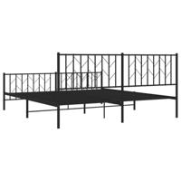 Bedframe met hoofd- en voeteneinde metaal zwart 183x213 cm - thumbnail