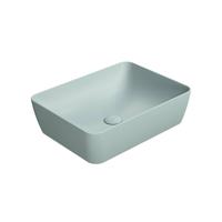 Waskom Sapho Sand Rechthoek 50x38x14 cm Keramiek Mat Aqua Groen - thumbnail