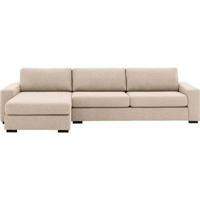 Goossens Hoekbank Lucca Met Chaise Longue wit, stof, 3-zits, stijlvol landelijk - thumbnail