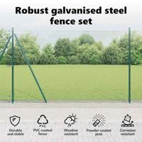 VidaXL Afrasteringspaal groen 10 x 1,6 m (16 x 16 mm gaas) - thumbnail