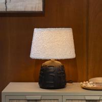 Dutchbone Tafellamp 'Renzo' Bouclé en terracotta, 42cm - thumbnail