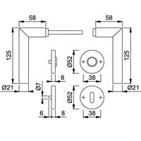 Hoppe deurkruk E1400Z/42KV/42KVS Amsterdam slg rozet rvs - thumbnail