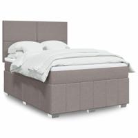 Boxspring met matras stof taupe 160x200 cm - thumbnail