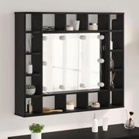 Spiegelkast Zwart eiken 91 x 15 x 76.5 cm Bewerkt hout - thumbnail