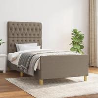 Bedframe zonder matras 100x200 cm stof taupe - thumbnail