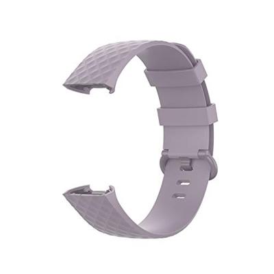Fitbit Charge 3 & 4 siliconen diamant pattern bandje - Maat: Small - Lichtpaars - thumbnail