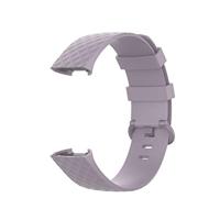 Fitbit Charge 3 & 4 siliconen diamant pattern bandje - Maat: Large - Lichtpaars - thumbnail