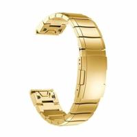 By Qubix - Stainless steel schakelband - Goud - Compatible met Garmin Instinct E - 40mm - Compatible Garmin bandje - Bandbreedte: 20mm - thumbnail