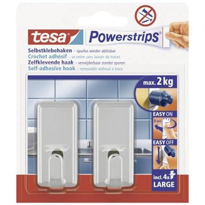 Tesa plakhaakjes met powerstrips L chro Tesa plakhaakjes met powerstrips L chro