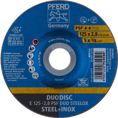 Pferd combischijf 125-2.8 duo steelox | 10 stuk stuks