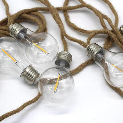 Buitenlichtslinger - LUMISKY - FANTASY CORD - 7,70 m - 10 transparante gloeilampen - warm witte LED