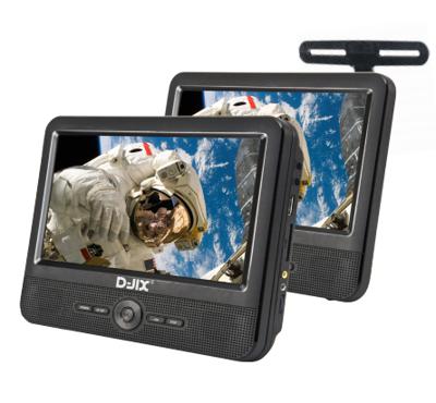DJIX PVS906-50SM 9 draagbare dvd-speler - Dubbel scherm - 2 uur batterijduur - Zwart