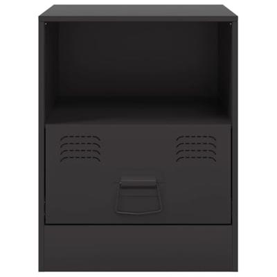 Nachtkastjes 2 st 34,5x39x44 cm staal zwart Nachtkastjes 2 st 34,5x39x44 cm staal zwart