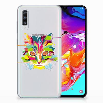 Samsung Galaxy A70 Telefoonhoesje met Naam Cat Color Samsung Galaxy A70 Telefoonhoesje met Naam Cat Color