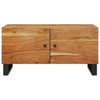 Salontafel 80x50x40 cm massief acaciahout en bewerkt hout - thumbnail