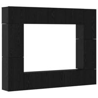 Tv-meubelset 8 pcs Zwart eiken 80 x 30 x 30 cm Bewerkt hout - thumbnail