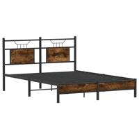 Bedframe zonder matras hout gerookt eikenkleurig 137x190 cm - thumbnail