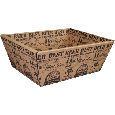 Mand | golfkarton | biermand | 26x21x10cm | bruin | 40 stuks