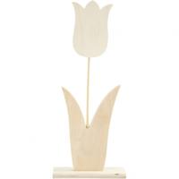 Creotime tulp hout 31 x 13 cm blank per stuk - thumbnail