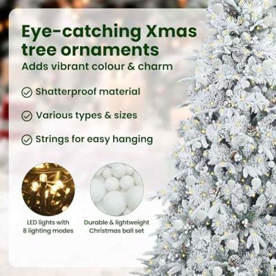 VidaXL Kunstmatige inklapbare kerstboom wit 240 cm pe en pvc