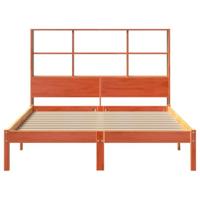 Bed met boekenkast zonder matras grenenhout wasbruin 160x200 cm - thumbnail