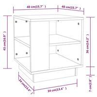 Salontafel 40x40x43 cm bewerkt hout bruineikenkleurig - thumbnail