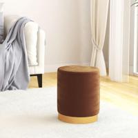 Hocker met opbergruimte rond fluweel bruin - thumbnail