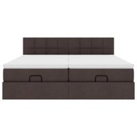 Ottoman bed met matrassen 180x200cm stof donkerbruin - thumbnail