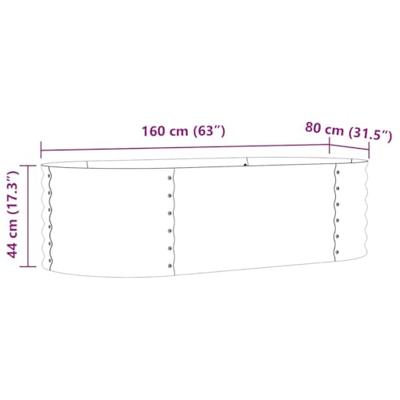 Verhoogde plantenbak Groen 160 x 80 x 44 cm Staal