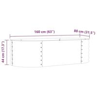 Verhoogde plantenbak Groen 160 x 80 x 44 cm Staal - thumbnail