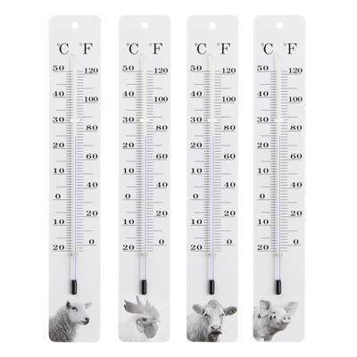 Esschert Design thermometer Kip 4,7 x 28 cm staal/glas wit Esschert Design thermometer Kip 4,7 x 28 cm staal/glas wit