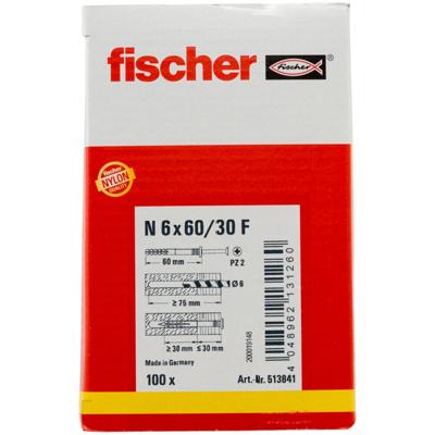 Fischer 513841 Spijkerplug 60 mm 6 mm 100 stuk(s) Fischer 513841 Spijkerplug 60 mm 6 mm 100 stuk(s)