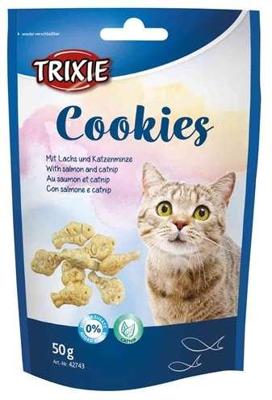TRIXIE 42743 Koekjes met zalm en kattenkruid, 50 g