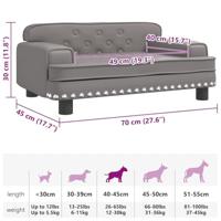 Hondenmand 70x45x30 cm kunstleer grijs - thumbnail