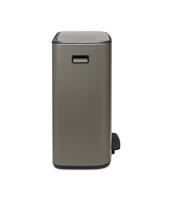Brabantia Bo Pedaalemmer - 2x30L - 2 kunststof binnenemmers - platinum 211546 - thumbnail