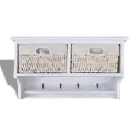 VidaXL Wandschap 60x23,5x33 cm paulowniahout wit - thumbnail