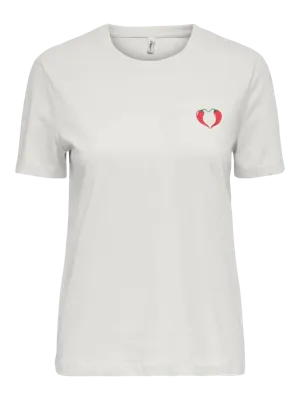 Only Onlwindy S/s Tee Cs Pri Jrs 15376966 T-shirt Korte Mouw Cloud Dancer Spicy Amour