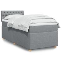Boxspring met matras stof lichtgrijs 120x190 cm - thumbnail